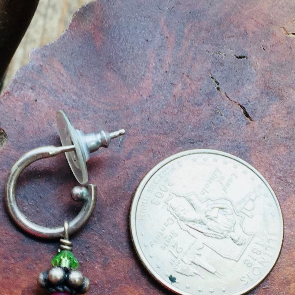 Emerald & Ruby Drop Earrings - image 4